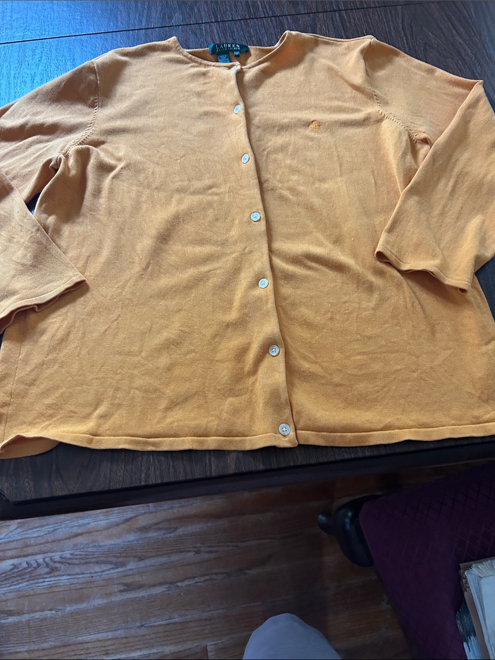 Ralph Lauren Mustard Yellow Button-Front Cardigan